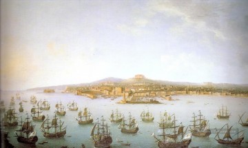  guerre Peintre - Partence de Carlo di Borbone Navire de guerre